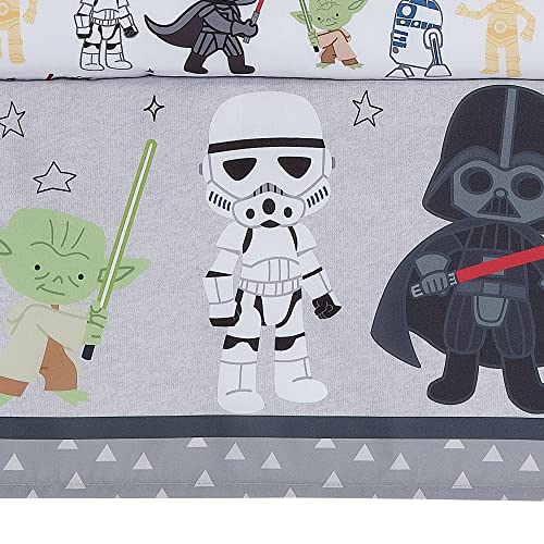 Lambs & Ivy Star Wars Classic 3-Piece Baby Crib Bedding Set - Yoda/Vader | Includes Quilt, Fitted Sheet & Crib Skirt, Features Yoda, Darth Vader, C-3PO, R2-D2 & Storm Trooper - color: Yoda/Darth Vader