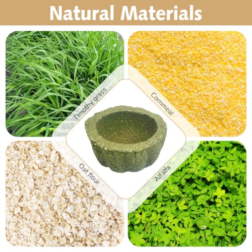 PINVNBY 6 Pcs Hamster Chew Toys Edible Natural Timothy Hay Guinea Pig Chew Bowl Teeth Grinding Chewing Chinchilla Treats for Guinea Pigs Mice Rabbits Gerbils