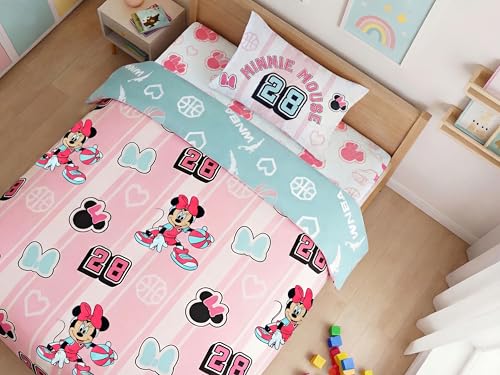 Northwest Disney Minnie Mouse Twin Comforter Set, Reversible Design Ultra Soft Fade Resistant Microfiber Kids Bedding Set, Officially Licensed - color: Minnie