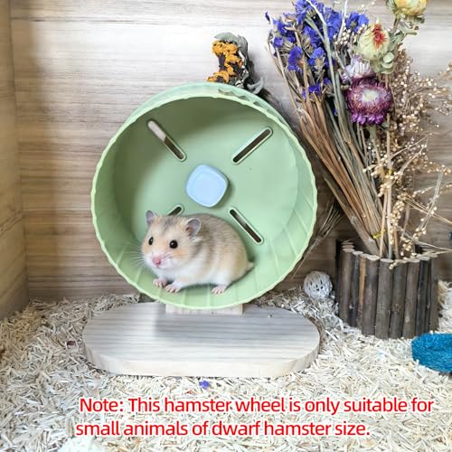 6.7in Silent Hamster Exercise Wheel Hamster Toy Cage Accessories with Adjustable Stand for Juvenile Gerbils Dwarf Hamsters (Green) - color: Green