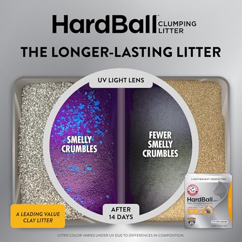 ARM & Hammer Hardball Clumping Cat Litter, Garden Bloom, 14.5 Lbs | Lightweight 5-in-1, 24/7 Odor Control, Easy Clean Up, Non-Clay Formula, 99.9% Dust-Free, Multi-Cat - size: 14.5 LBs