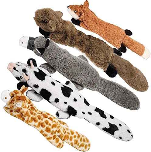 Nocciola Dog Squeaky Toys, 5 PCS Crinkle Plush Dog Toys, No Stuffing Dog Toys for Small Medium Large Dogs, Stuffless Puppy Toys for Boredom - style: Minimalist