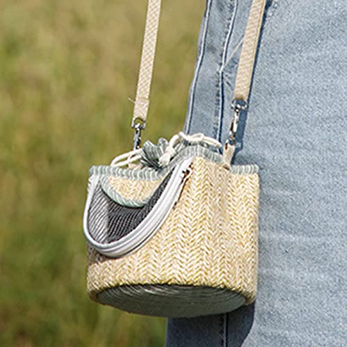 Hamster Carrier, Hamster Travel Carrier, Breathable Hamster Shoulder Bag with Long Detachable Shoulder Strap, for Hamster Hedgehog Sugar Glider Squirrel Gerbil (Green)