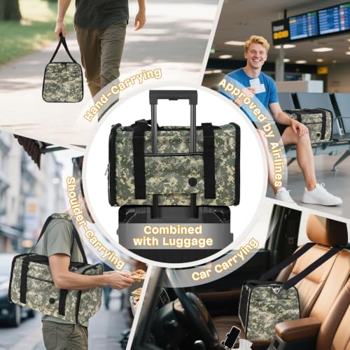 YUDODO 25lbs Cat Carrier Lightproof Soft Sided Pet Carrier for Large Cat | Airline Approved, Lightproof Breathable Design, Side Pockets, Durable Mesh, Foldable and Portable, Digital Camouflage - color: Digital Camouflage（No Privacy Curtain)