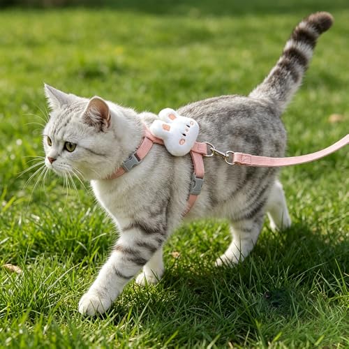 Cat Harness and Leash Set, Cat Harness Escape Proof, Rabbit Harness and Leash Set, Costumes for Cats and Bunny(B, Middle) - color: B, size: Middle