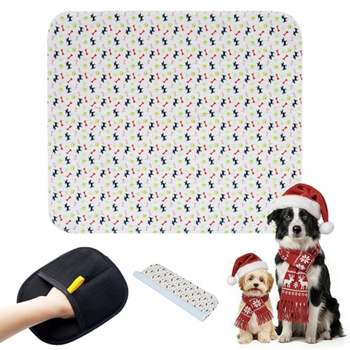 Puppy Pee Pads with Pheromones, Washable Puppy Training Pads for Dogs Reusable Puppy Potty Pads for Dogs and Cats(with Pet Hair Removal Gloves) - color: White, size: Small