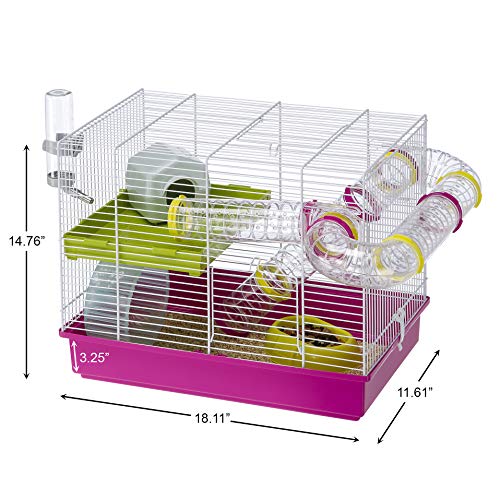 Ferplast Laura Small Hamster Cage | Fun & Interactive Cage Measures 18.11L x 11.61W x 14.8H & Includes All Accessories - style: Laura Hamster Cage