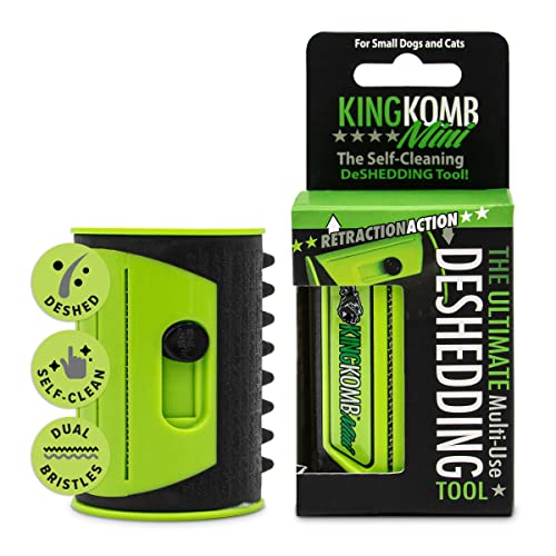 King Kanine Mini King Komb Pet Grooming Brush, Self Cleaning Deshedding | Multi-Use Tool for Cats & Kittens of All Life Stages | Mini Brush Pet for Grooming and Loose Hair | Perfect for Small Coats - size: Small (Pack of 1)
