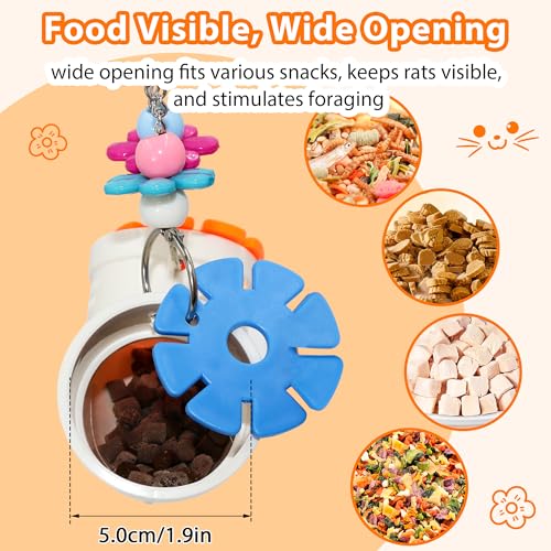 Rat Enrichment Foraging Toy, Wide Opening for More Treats, Easy-Clean | Slow Feeder Hanging Fancy Cage Puzzle Toy for Rats & Mice, Inspires Foraging Instincts to Relieve Boredom and Keep Healthy - color: 1Pcs