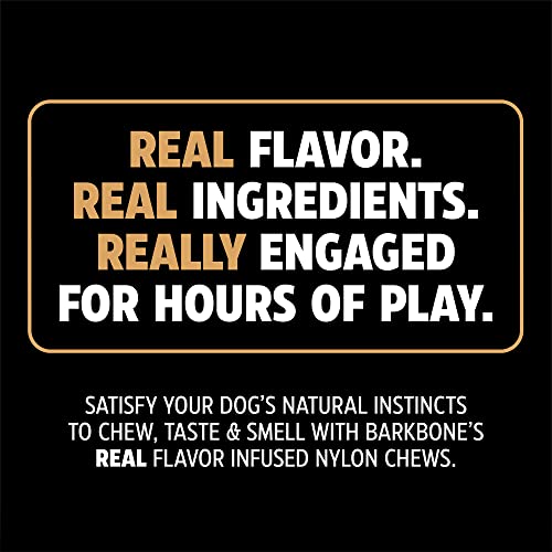 Pet Qwerks Dinosaur BarkBone - Nylon Dog Bone for Aggressive Chewers - Bacon Flavor - 8.5" - size: Small