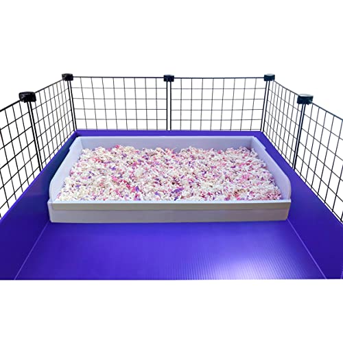 Andescobo Guinea Pig Litter Box Guinea Pig Kitchen for All C&C and Midwest Cages,Guinea Pig Hay Box Keep The Guinea Pig Cage Clean and Tidy. White - color: White, size: Midwest