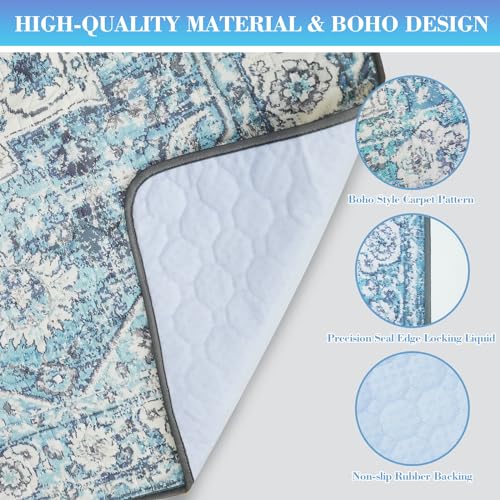 Ocean-Blue Non-Slip Dog Washable Pee Pad Extra Large 72" x 72", Reusable Pet Training Pad for Dogs, Cats, and Puppies - color: Ocean Blue, size: 72"x72" 1Pack