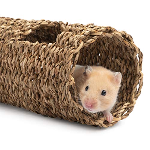 Niteangel Creative & Composable Hamster Tunnel: Edible Seagrass & DIY Tube | Mimic Wild Underground Habitat & Build Unique Burrow as Hideout for Small Sized Animals Like Hamsters Mouse Gerbils Mice - size: HC