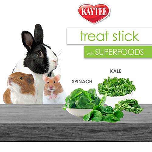 Kaytee Small Animal Treat Stick with Superfoods, Spinach & Kale, 5.5 oz (Pack of 2) - size: 5.5 Ounce (Pack of 2), style: Spinach & Kale