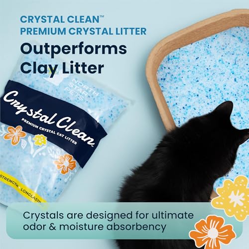 Crystal Clean Premium Fresh Scent Crystal Cat Litter with Odor Control (5X Faster), Best Lightweight, Non Clumping Kitty Litter to Absorb Urine, Dries Solid Waste (4X4.3 Lb Bags) - size: 4X4.3 Lb Bags