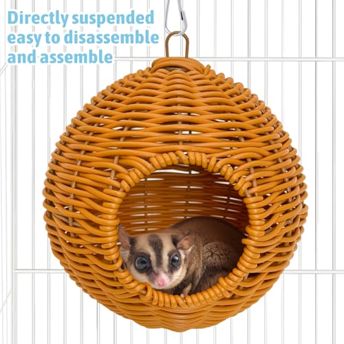 BNOSDM Sugar Glider Pouch, Pet Glider Cage Sleep Bag Squirrels Playing Hideout Hanging Hammock with Warm Cotton Pad Small Animal Cage Accessories for Marmosets Hamsters - color: 3.Half-Round style