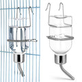 FENICAL No Drip Small Animal Water Bottle, 2pcs Pet Cage Drinking Dispenser Hanging Water Feeder with Spring and Hook, Resuable Leakproof Drink Container for Guinea Pig Hamster Rabbit, 180ml - size: 22.00X5.00X5.00CM