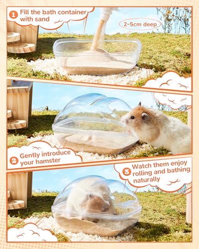 Hamster Bath Sand, 18oz Natural Desert Sand for Gerbil & Syrian Mice, Brown | Dust-reduced potty litter sand for hamsters & small animals. 100% natural desert sand for hygiene & healthy fur. - color: Brown, size: 1.1LB