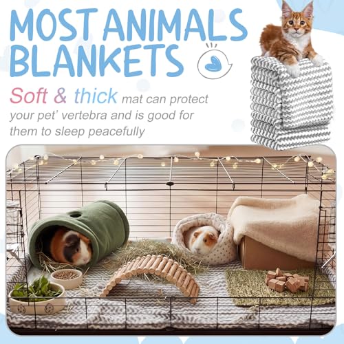 Hahafelt 5 Pcs Waterproof Guinea Pig Fleece Bedding Blankets Absorbent Guinea Pig Cage Liner Washable Small Animal Pee Pad Reusable Pet Blanket Wash Cloth Bedding Mat Pad (Gray,47 x 24 Inch) - color: Gray, size: 47 x 24 Inch