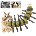 Bunny Chew Toys for Teeth, Organic Apple Wood Molar Sticks with Timothy Hay Circles for Bunny Chinchilla Guinea Pig Hamsters Holland Lop Prairie Dogs Squirrels Gerbils, Improves Dental Health - color: 1 PCS Apple Stick String