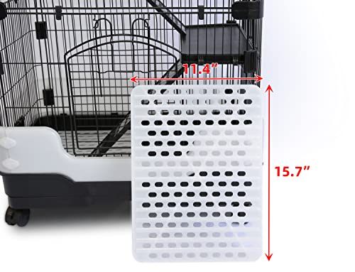 Homey Pet Rat Cage, Small Animal Cage for Ferret, Chinchilla, Guinea Pig | Lockable Wheels, Splash Guard, Easy-Clean Pull-Out Grid Tray, Non-Slip Ramp, Wide Shelf, Safe Lock, Chew-Proof, Black 3-Tier - size: 24.8"L x 16.5"W x 37.8"H