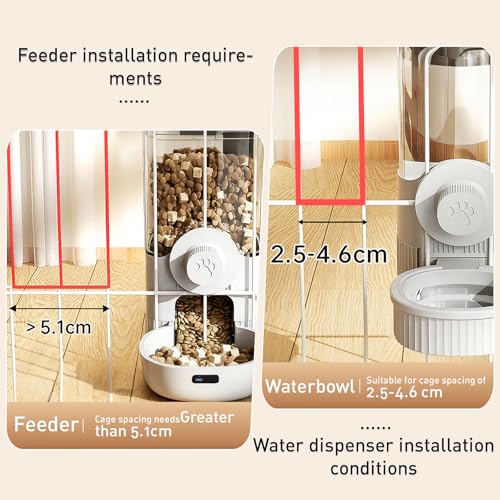 Hanging Cage Automatic Pet Food Water Dispenser, 41oz Hanging Automatic Food Dispenser, 18oz Pet Water Bottle for Cage Crate, Suitable for Kitten Rabbit Chinchilla Hedgehog Ferret (Blue, 41Oz) - color: Blue