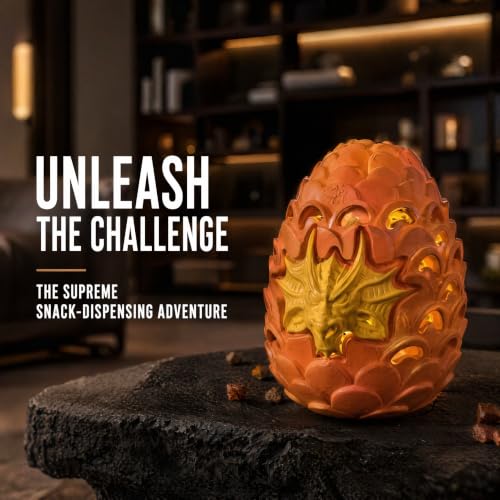 Dragon Egg Dog Chew Toys for Power Chewers - Toughest Indestructible | Treat Dispenser for Medium Large Aggressive Heavy Chewers, Interactive Puzzle, Easy Clean - color: Large 5.3IN Orange