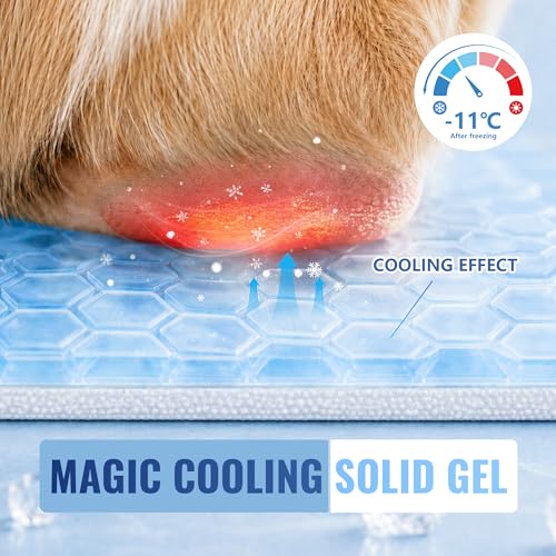 Cooling Mat for Dogs, Gel Dog Instant Cooling Mat Pet Pad for Cats | Dog Cooling Mat, 3.0 Gel Instant Self-Cool Pad for Pet Waterproof Large Dog Mat for Beds,Kennels,Crates - size: 35.4" x 23.6"