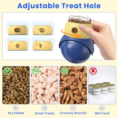Cat Interactive Puzzle Toy, Adjustable Treat Dispenser | Cat Toys for Indoor Cats, Safe Enrichment Toy for IQ Training, Mental Stimulation, Boredom Relief, Great Gift