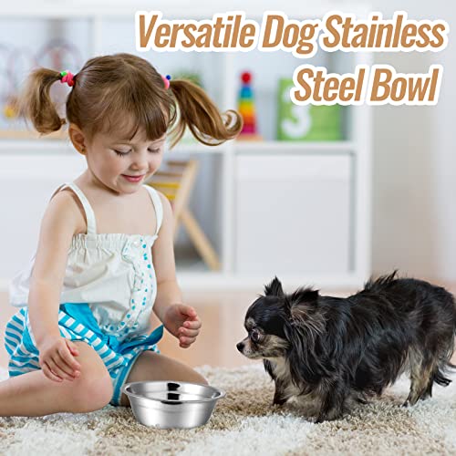 Nuanchu 15 Pack Stainless Steel Dog Bowls Bulk, 15 oz Pet Food Water Bowls for Small Dogs/cat, Dishwasher Safe Feeder for Multi-pet Homes/pet Shop - size: 15 oz