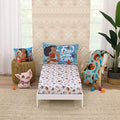 Disney Moana Free as the Ocean Aqua, Purple, Orange, and White Tropical 2 Piece Toddler Sheet Set - Fitted Bottom Sheet and Reversible Pillowcase - color: Moana - Free as the Ocean