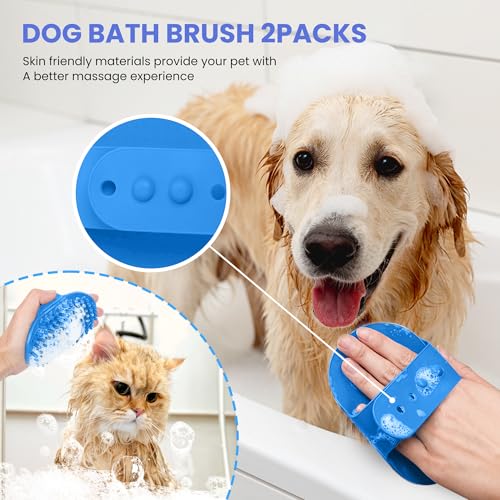 Self Cleaning Shedding Brush - 5-in-1 Professional Pet Grooming Kit Skin Friendly Grooming Tool for Dogs, Cats, and Puppies, Deshedding and Hair Removal for Long and Short Haired Pets, Blue - color: Blue
