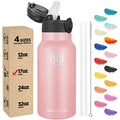 Han's Bottle Kids Water Bottle with Straw Lid - Insulated Stainless Steel Reusable Tumbler for Girls,Boys,Thermo Mug,17oz,Blush - color: Blush, size: 17 Ounces