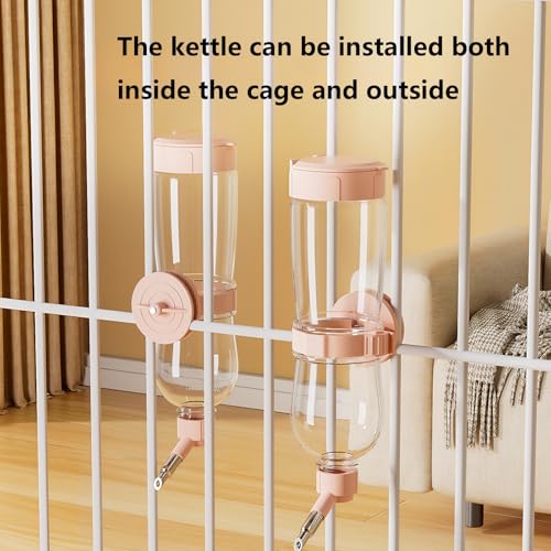 Pink 17oz/500ml No Drip Guinea Pig & Rabbit Water Bottle | Ideal chinchilla water bottle no drip. 500ml leak-proof pink dispenser keeps your small pet's cage clean and dry