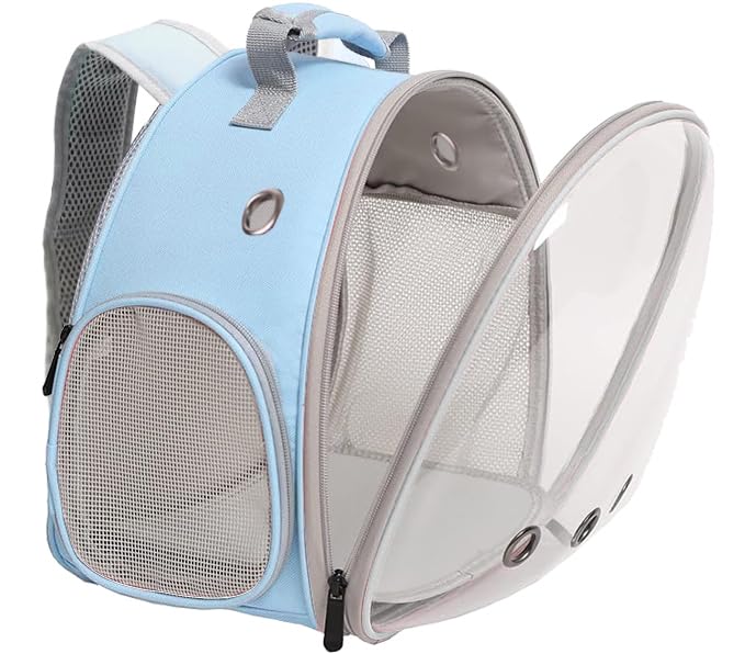 Guinea Pig Backpack, Space Capsule Bubble Window Small Animal Backpack for Guinea Pig, Bird Bunny Rabbit - color: Blue
