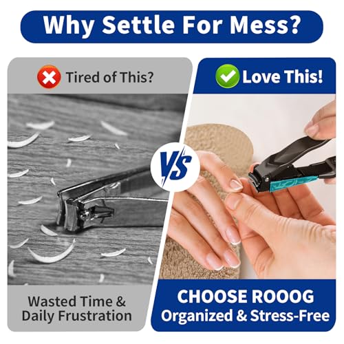 No Mess Nail Clippers with Catcher - Self-Collecting Fingernail & Toenail | Patented anti-splash catcher. Professional ultra-sharp stainless steel blades. Rust-resistant. Great for gifting & travel. - color: Champagne
