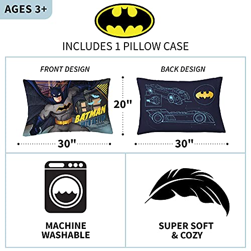 Franco Kids Bedding Super Soft Microfiber Reversible Pillowcase, 20 in x 30 in, Batman - color: Batman