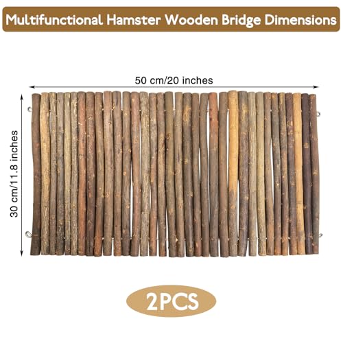 PINVNBY 2 PCS Extra Large Wooden Bunny Ladder Bridge-20 x 11.8 inches, Rabbits Hideout House Tunnel, Rodents Chew Toys for Guinea Pig Chinchillas Hedgehogs Ferrets Rat - size: 2 PCS, L ( 20 X 11.8 inches )
