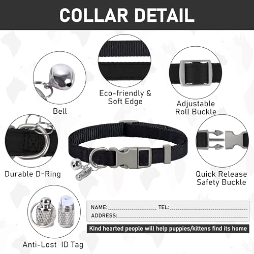 GAMUDA Small Dog Harness Collar and Leash Set, Step in No Chock No Pull Linen Fabric Soft Mesh Dog Vest Harnesses Reflective for Dogs Puppy Cats Kitten Rabbit (Black, XS) - color: Black, size: X-Small