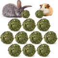 Hamiledyi 10 Pcs Rabbit Chew Ball Timothy Grass Ball Small Animal Activity Play Chew Toys Teeth Grinding for Bunny Rabbits Hamster Guinea Pigs Gerbils Chinchillas - style: Round 10 PCS