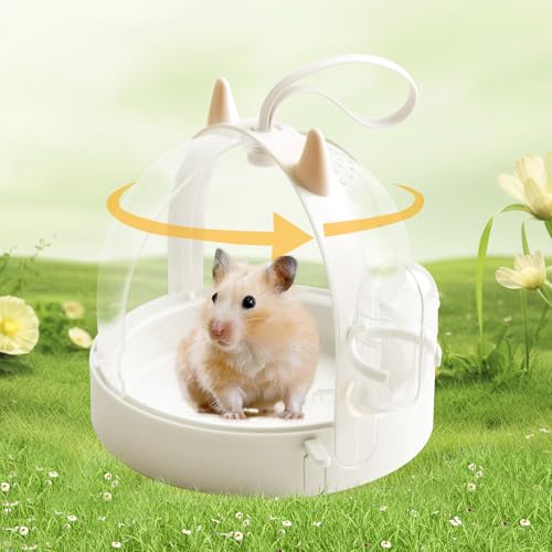 Hamster Portable Cage Travel Case,Hamster Carrying Cage High Permeability Guinea Pig Travel Cage with Water Bottle Travel Carrier for Gerbils Mice Guinea Pigs Sugar Glider(White) - color: 【White】