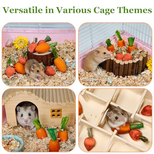 Hamiledyi Hamster Chew Toys Rabbit Chew Toys for Teeth Guinea Pig Treats Enrichment Habitat Decor for Bunny Chinchilla Gerbil Rat (26 Pcs) - size: 26 Pcs