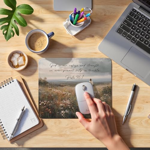 Christian Jesus with Lamb Mouse Pad, Christian Jesus Religious Gifts Mousepad for Office Desk Computers Laptop, Psalm 46:1 Religious Faith Office Supplies Desk Accessories, 9.5x7.9 Inch - color: 18Child