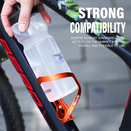 Chooee Mountain Bike Water Bottle Cage, Aluminum Bicycle Water Bottle Holder for Road Bikes Orange 2-Pack - color: Orange