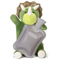 HomeTop Premium Classic Rubber Hot Water Bottle with Triceratops Cover | Natural rubber hot water bottle,Long-lasting heat retention,Snuggly all-night warmth - color: Gray/Triceratops