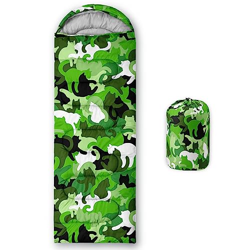 AILONEN Mermaid Scales Print Camping Sleeping Bag,Lightweight & Waterproof,3 Season Warm & Cool Weather,Portable Bags for Girls Women Travelling,Outdoors - color: Cat9