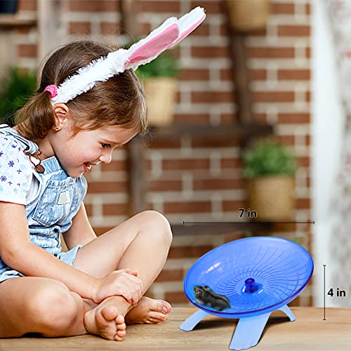 Nanaborn Hamster Wheel Silent for Cage Hermit Crab Tank Accessories (Blue) | 7 Inch, Small, Plastic - color: Blue