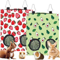 2Pcs 2 Styles Strawberry Hay Feeder Bags Small Pet Hanging Hay Bag with 2 Holes Avocado Strawberry Oxford Cloth Washable Rectangle Feeding Storage for Rabbit Chinchillas Hamster 12 x 9 Inch - color: Fruit