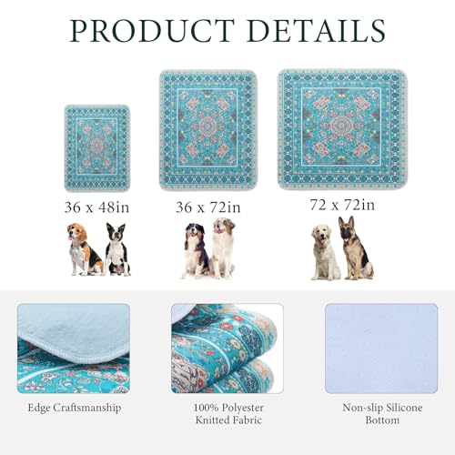 Homimp Washable Pee Pads for Dogs, 2 Pack Reusable Puppy Pads Waterproof, Absorbent and Leakproof Dog Pee Pads, Non Slip Puppy Training Pads, Pet Mat for Floor,Crate,Couch,Whelping,Blue, 36"x48" - size: 36"x48"(Pack of 2)