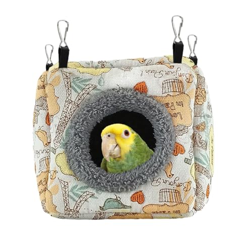 Bird Hammock Bed - Plush Nest for Parakeet Cockatiel Conure Lovebird etc | Warm, soft, breathable, cute, shape preserving